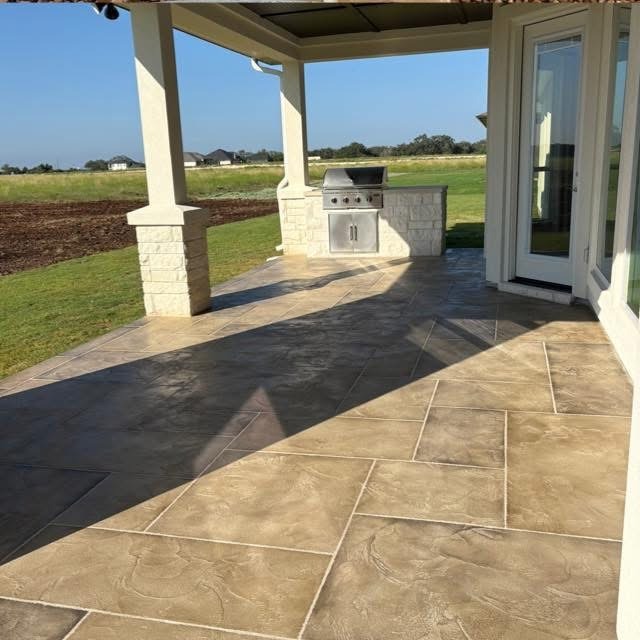 Stamped concrete patio