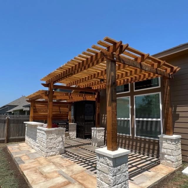 Wood pergola