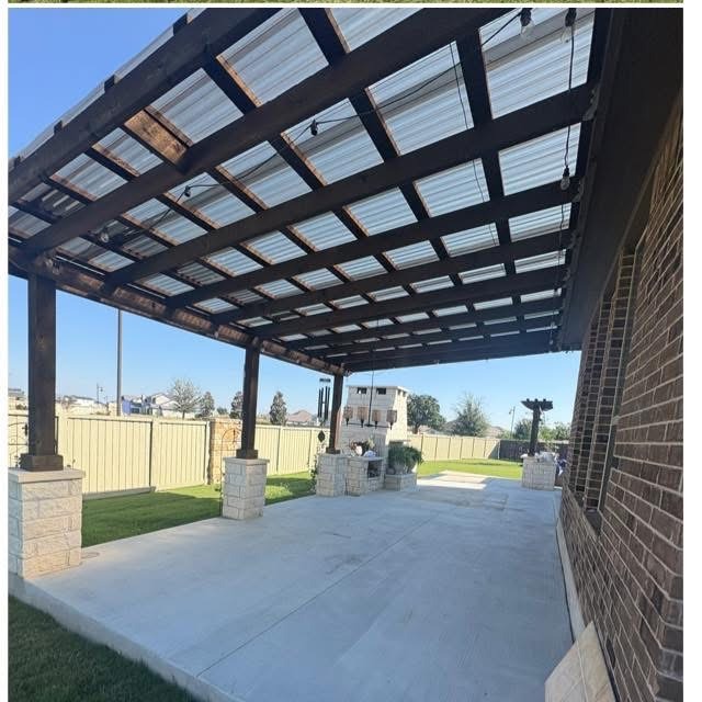 Pergola over patio
